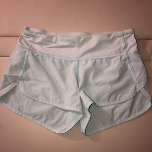 Lululemon light blue speed up shorts